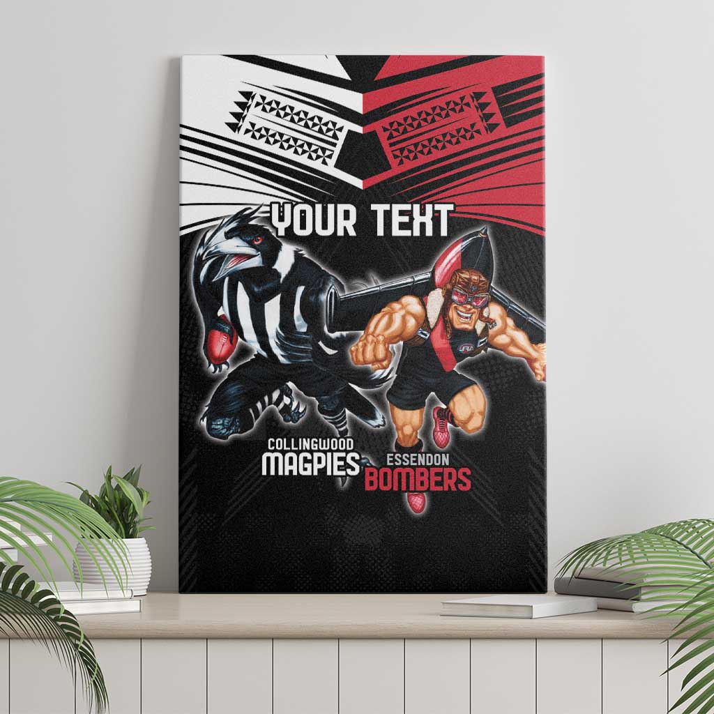 Custom Essendon and Collingwood Canvas Wall Art Together Sporty Style