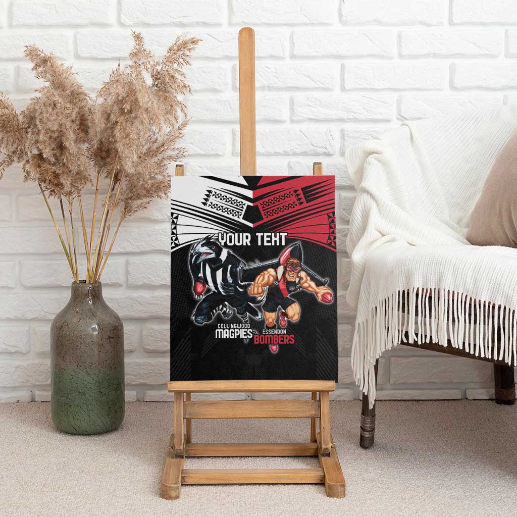 Custom Essendon and Collingwood Canvas Wall Art Together Sporty Style