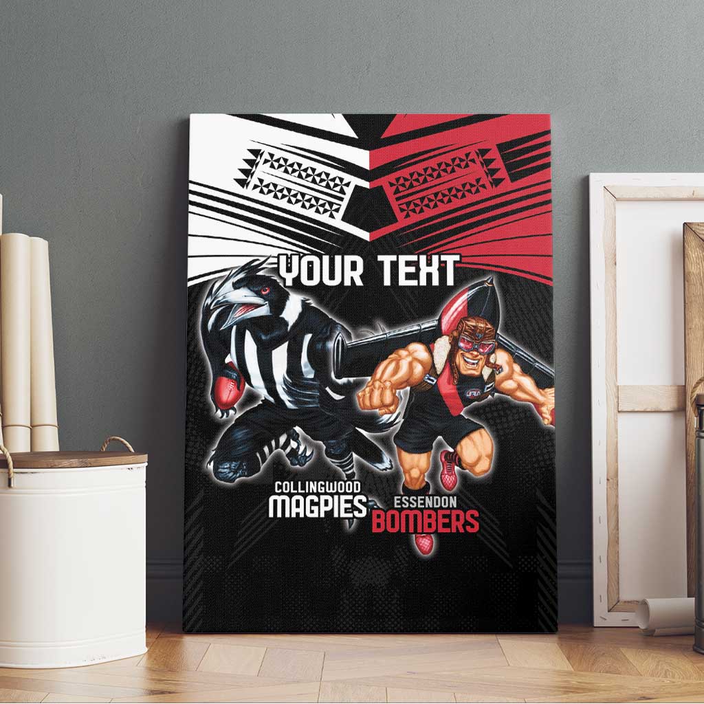 Custom Essendon and Collingwood Canvas Wall Art Together Sporty Style