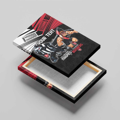 Custom Essendon and Collingwood Canvas Wall Art Together Sporty Style