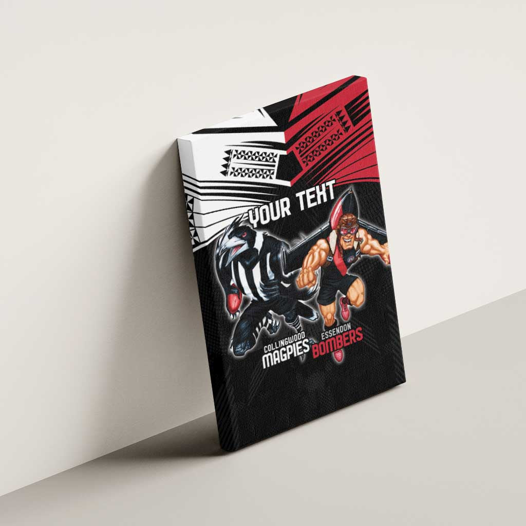 Custom Essendon and Collingwood Canvas Wall Art Together Sporty Style