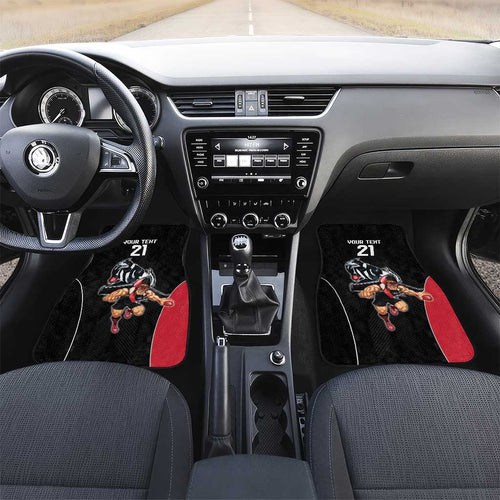 Custom Essendon and Collingwood Car Mats Together Sporty Style