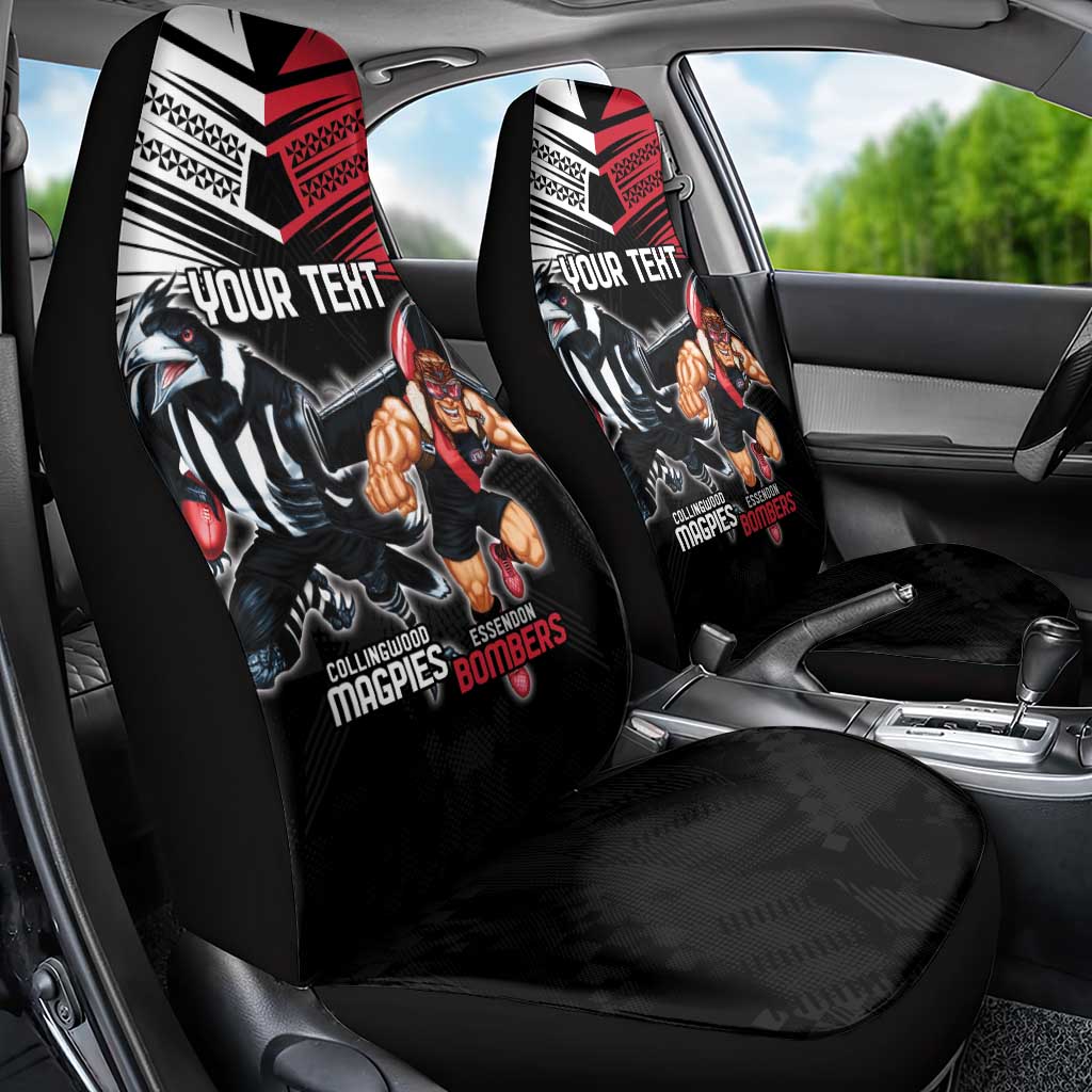 Custom Essendon and Collingwood Car Seat Cover Together Sporty Style