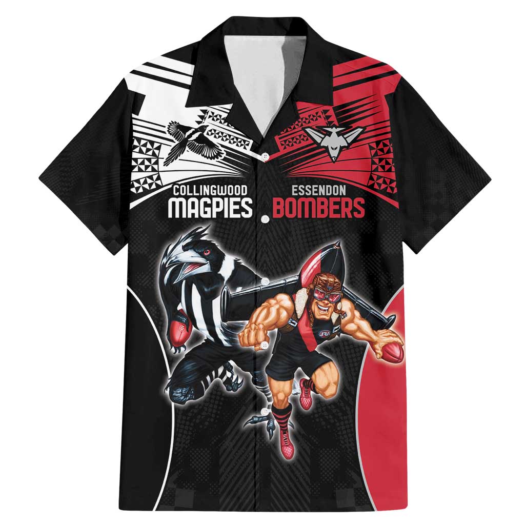 Custom Essendon and Collingwood Family Matching Mermaid Dress and Hawaiian Shirt Together Sporty Style