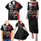 Custom Essendon and Collingwood Family Matching Puletasi and Hawaiian Shirt Together Sporty Style