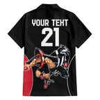 Custom Essendon and Collingwood Family Matching Short Sleeve Bodycon Dress and Hawaiian Shirt Together Sporty Style