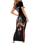 Custom Essendon and Collingwood Family Matching Short Sleeve Bodycon Dress and Hawaiian Shirt Together Sporty Style