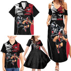 Custom Essendon and Collingwood Family Matching Summer Maxi Dress and Hawaiian Shirt Together Sporty Style
