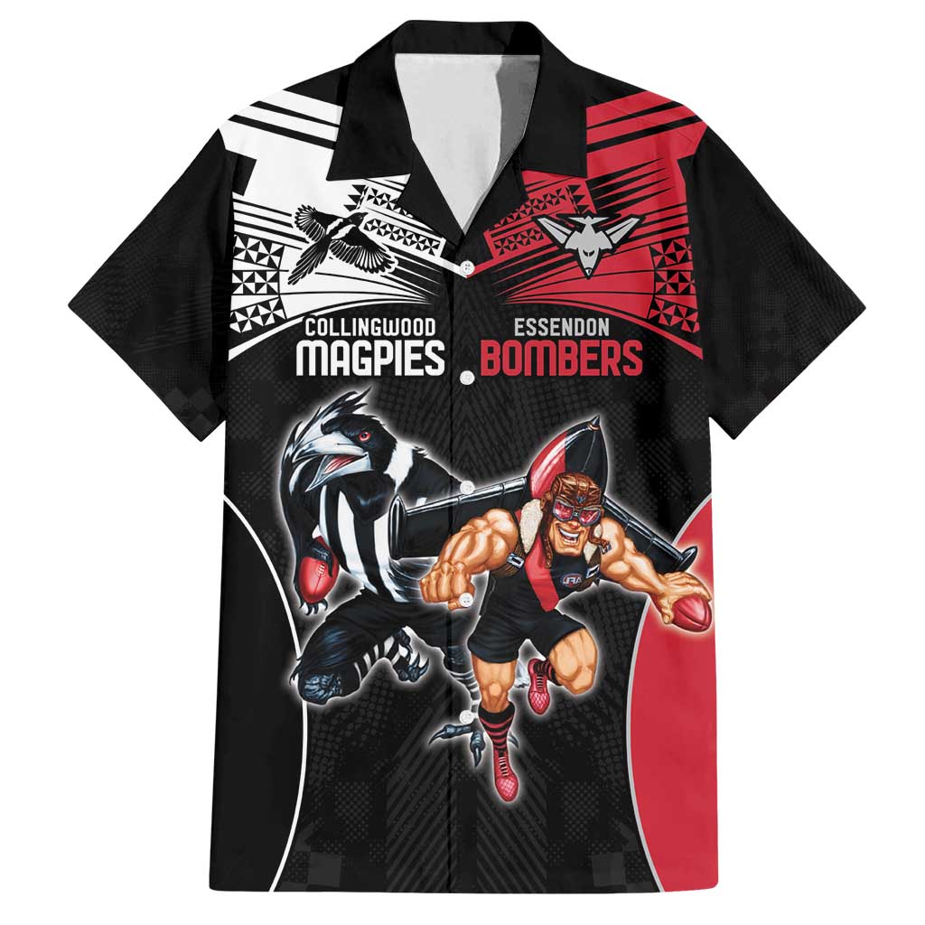 Custom Essendon and Collingwood Family Matching Summer Maxi Dress and Hawaiian Shirt Together Sporty Style