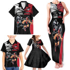 Custom Essendon and Collingwood Family Matching Tank Maxi Dress and Hawaiian Shirt Together Sporty Style