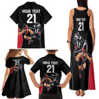 Custom Essendon and Collingwood Family Matching Tank Maxi Dress and Hawaiian Shirt Together Sporty Style