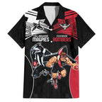 Custom Essendon and Collingwood Family Matching Tank Maxi Dress and Hawaiian Shirt Together Sporty Style