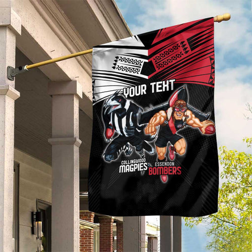 Custom Essendon and Collingwood Garden Flag Together Sporty Style