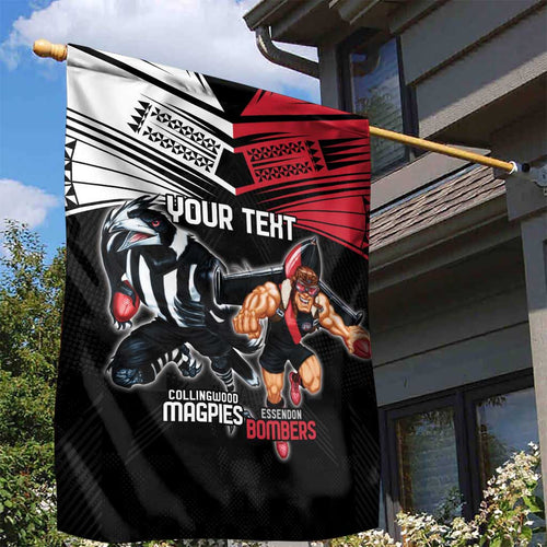 Custom Essendon and Collingwood Garden Flag Together Sporty Style
