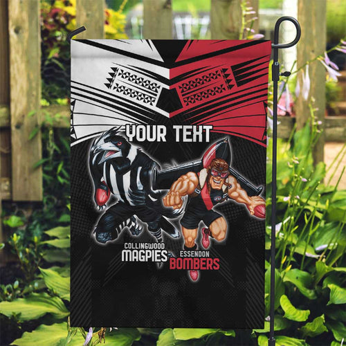 Custom Essendon and Collingwood Garden Flag Together Sporty Style