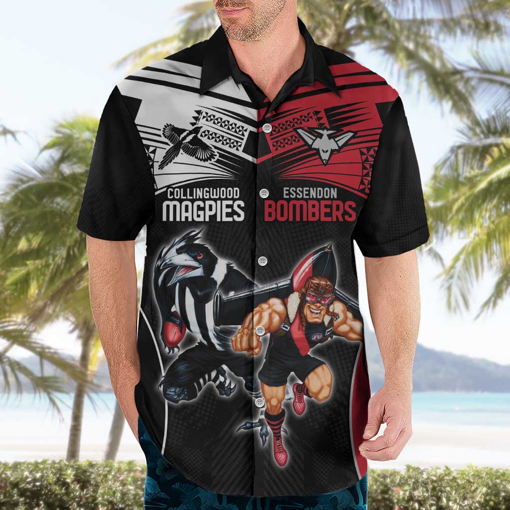 Custom Essendon and Collingwood Hawaiian Shirt Together Sporty Style