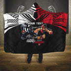 Custom Essendon and Collingwood Hooded Blanket Together Sporty Style