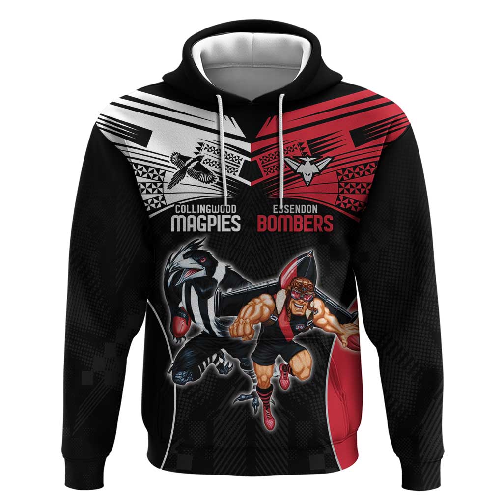 Custom Essendon and Collingwood Hoodie Together Sporty Style