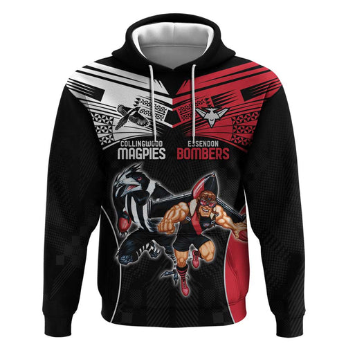 Custom Essendon and Collingwood Hoodie Together Sporty Style