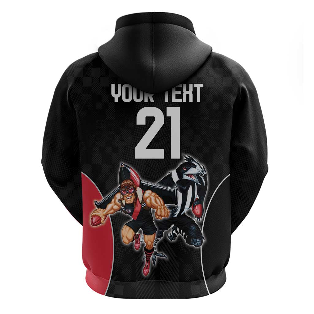 Custom Essendon and Collingwood Hoodie Together Sporty Style