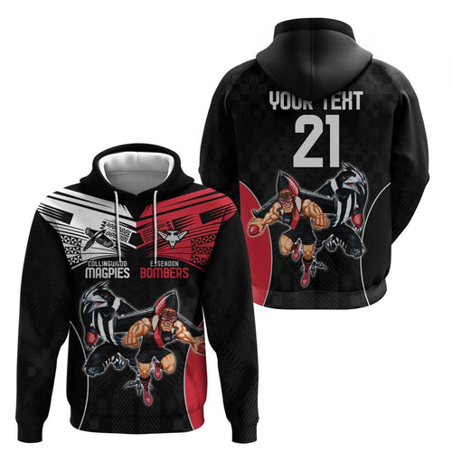 Custom Essendon and Collingwood Hoodie Together Sporty Style