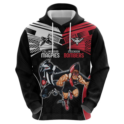 Custom Essendon and Collingwood Hoodie Together Sporty Style