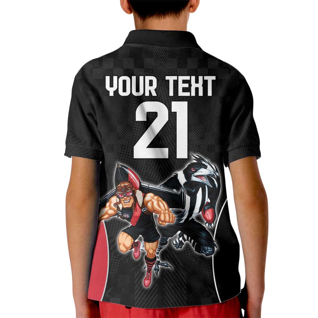 Custom Essendon and Collingwood Kid Polo Shirt Together Sporty Style