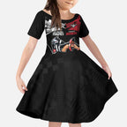 Custom Essendon and Collingwood Kid Short Sleeve Dress Together Sporty Style