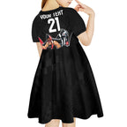 Custom Essendon and Collingwood Kid Short Sleeve Dress Together Sporty Style