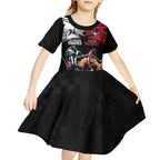 Custom Essendon and Collingwood Kid Short Sleeve Dress Together Sporty Style