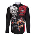 Custom Essendon and Collingwood Long Sleeve Button Shirt Together Sporty Style