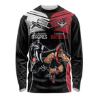 Custom Essendon and Collingwood Long Sleeve Shirt Together Sporty Style