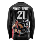 Custom Essendon and Collingwood Long Sleeve Shirt Together Sporty Style