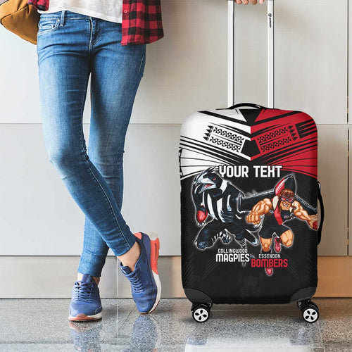 Custom Essendon and Collingwood Luggage Cover Together Sporty Style