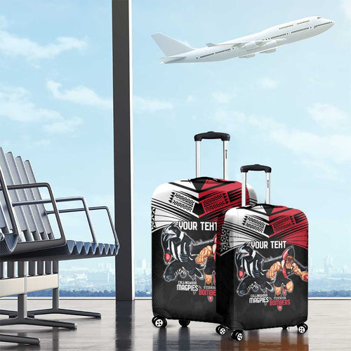 Custom Essendon and Collingwood Luggage Cover Together Sporty Style
