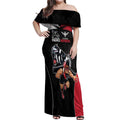 Custom Essendon and Collingwood Off Shoulder Maxi Dress Together Sporty Style