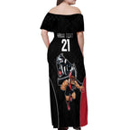 Custom Essendon and Collingwood Off Shoulder Maxi Dress Together Sporty Style