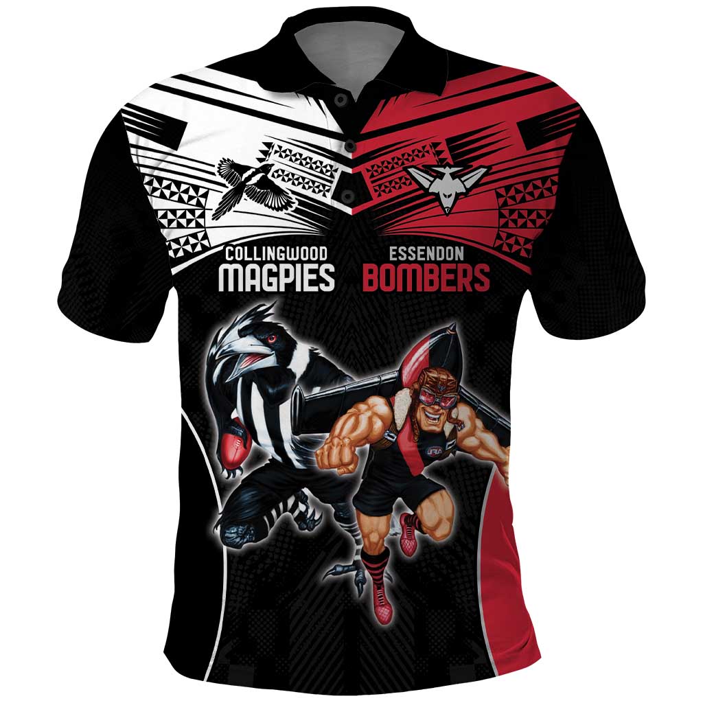 Custom Essendon and Collingwood Polo Shirt Together Sporty Style