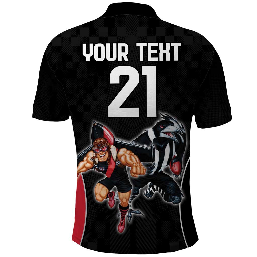 Custom Essendon and Collingwood Polo Shirt Together Sporty Style