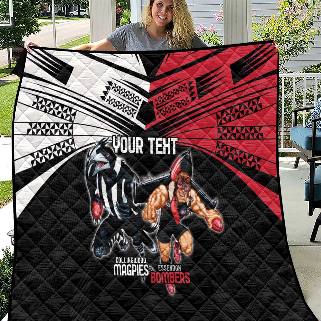 Custom Essendon and Collingwood Quilt Together Sporty Style