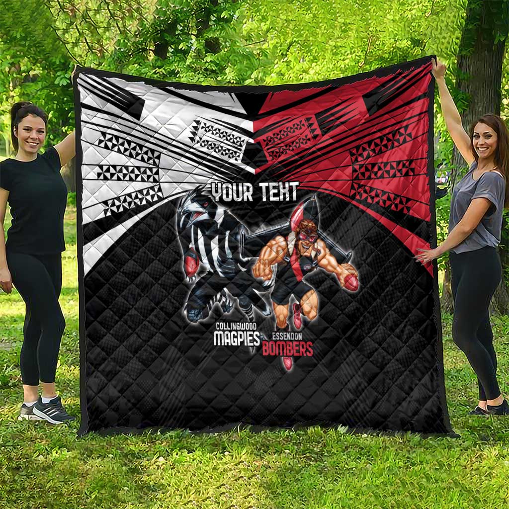 Custom Essendon and Collingwood Quilt Together Sporty Style