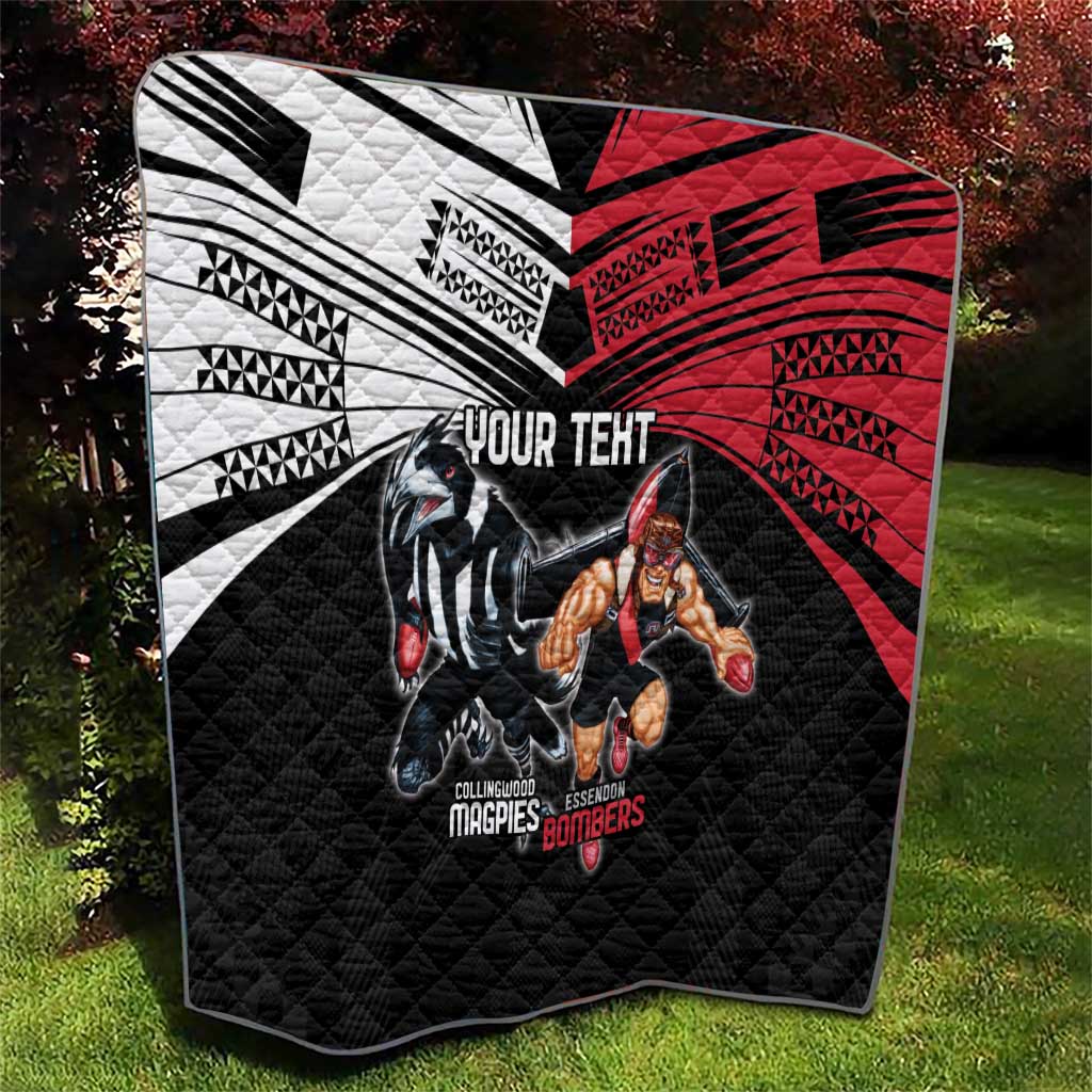 Custom Essendon and Collingwood Quilt Together Sporty Style
