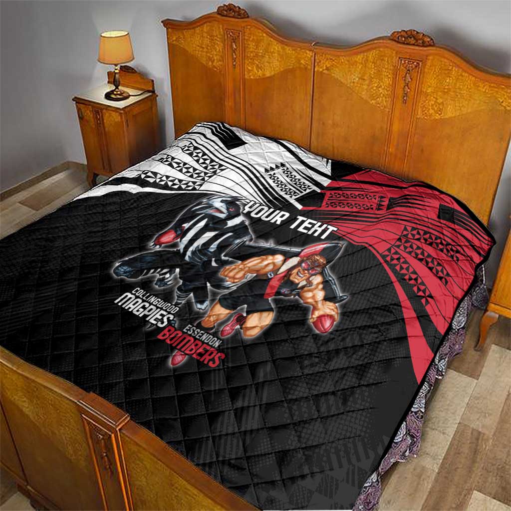 Custom Essendon and Collingwood Quilt Together Sporty Style