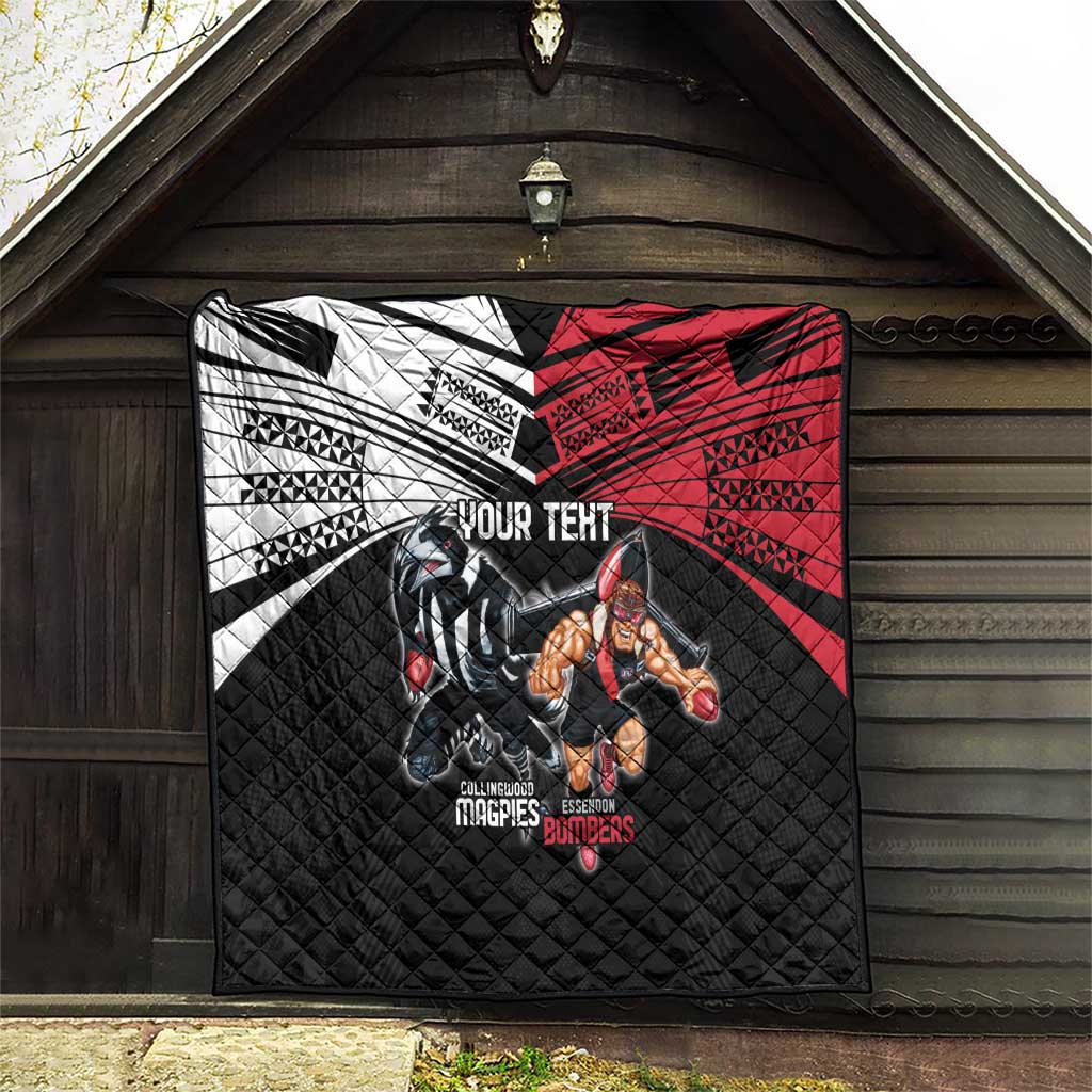 Custom Essendon and Collingwood Quilt Together Sporty Style