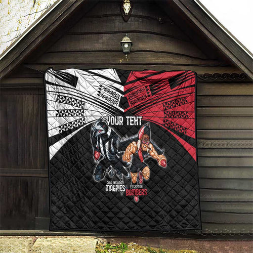 Custom Essendon and Collingwood Quilt Together Sporty Style