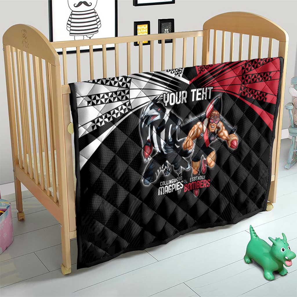 Custom Essendon and Collingwood Quilt Together Sporty Style