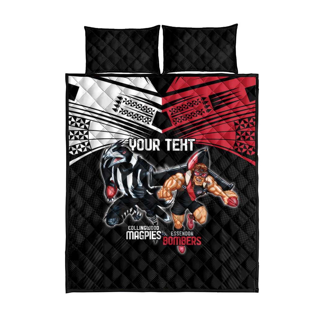 Custom Essendon and Collingwood Quilt Bed Set Together Sporty Style