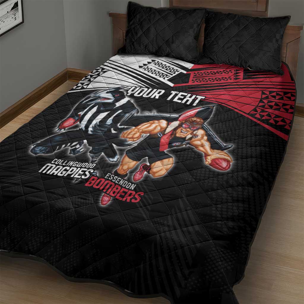 Custom Essendon and Collingwood Quilt Bed Set Together Sporty Style