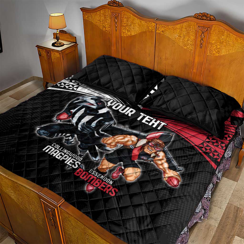 Custom Essendon and Collingwood Quilt Bed Set Together Sporty Style