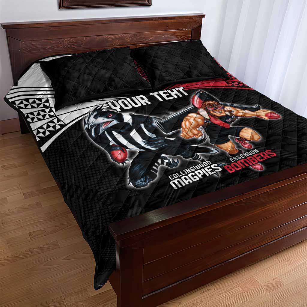 Custom Essendon and Collingwood Quilt Bed Set Together Sporty Style
